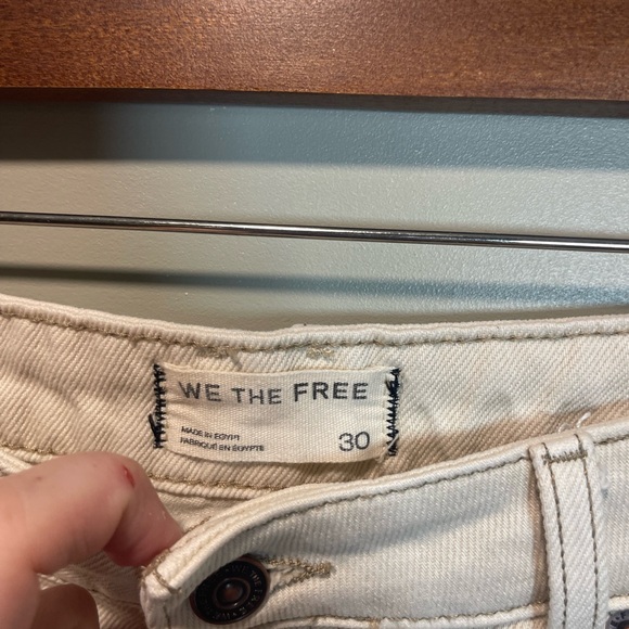 We The Free Womens Cream size 30 Deep Trance Mid Rise Dropped Boyfriend Pants - Picture 4 of 7